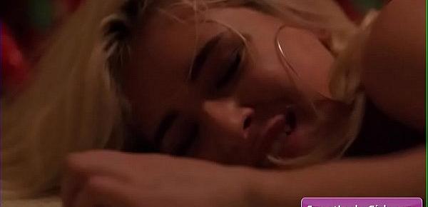 Young lesbian schoolgirls Elexis Monroe, Brandi Love fingering and eating each others pussy in the locker room